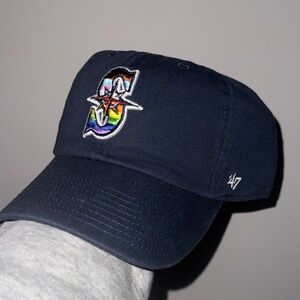 NWT 47 Seattle Navy Baseball Cap with Rainbow Logo adjustable